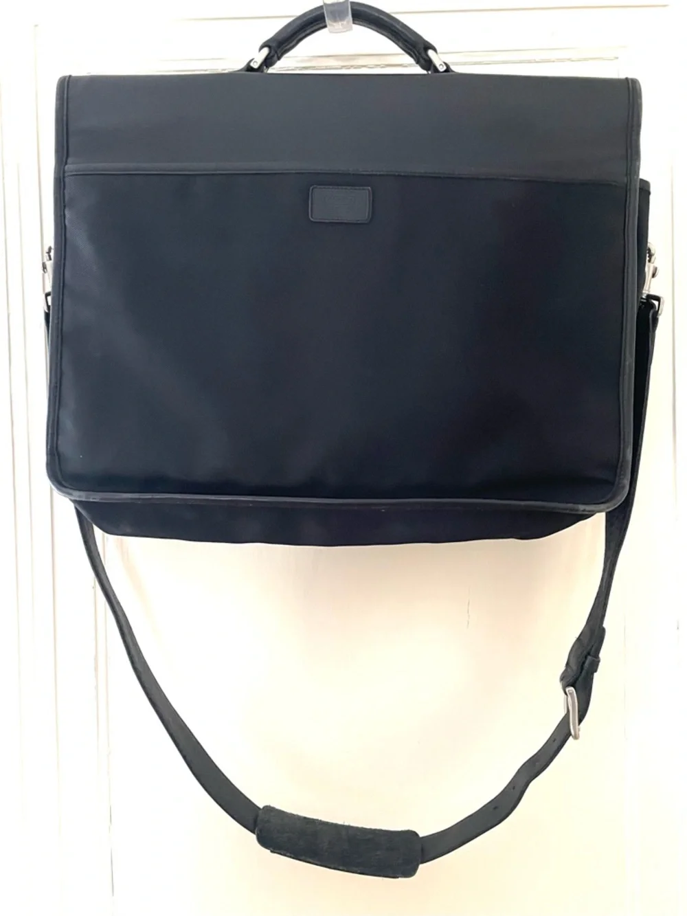 Vintage Coach Black Leather & Nylon Briefcase w/ Padded Laptop Compartment